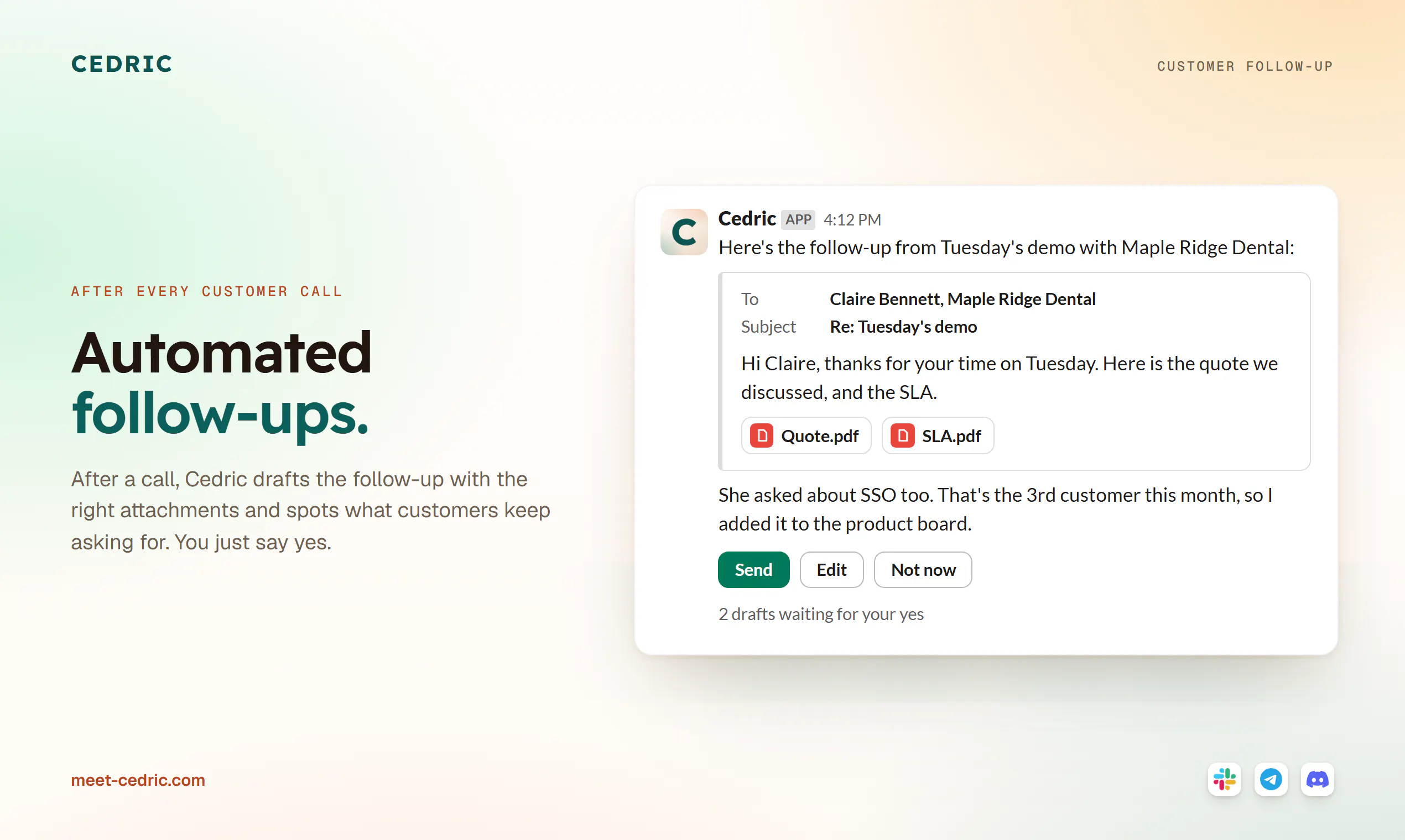 Cedric AI Teammate for Startups gallery image