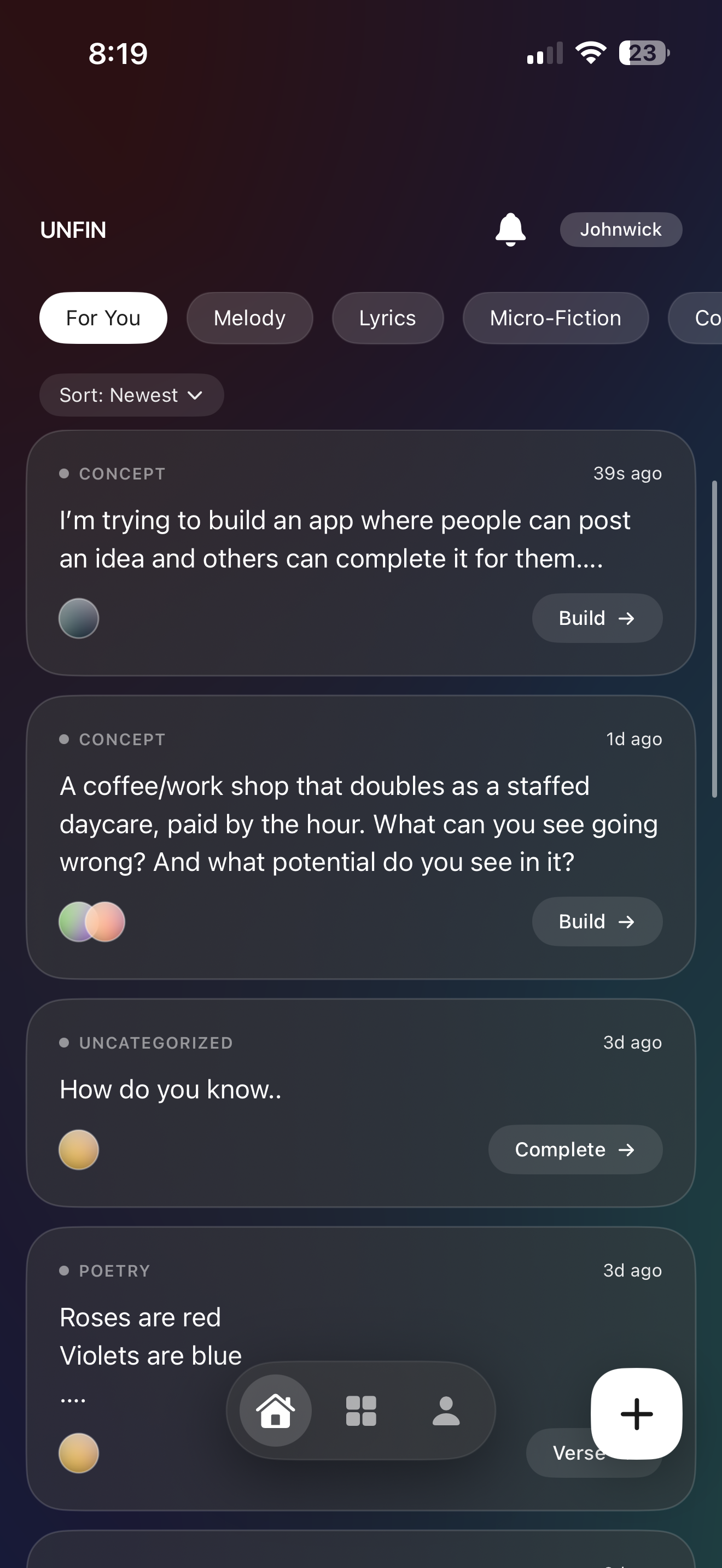 Unfin - Main product screenshot demonstrating key features and user interface