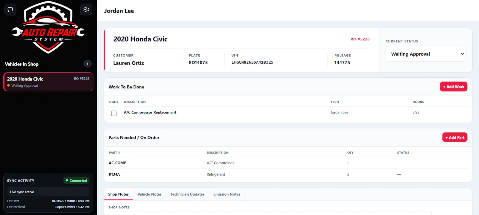 5 Star Support Auto Repair System screenshot 3