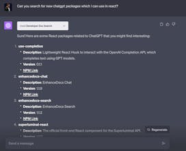 Developer Doc Search - ChatGPT plugin gallery image