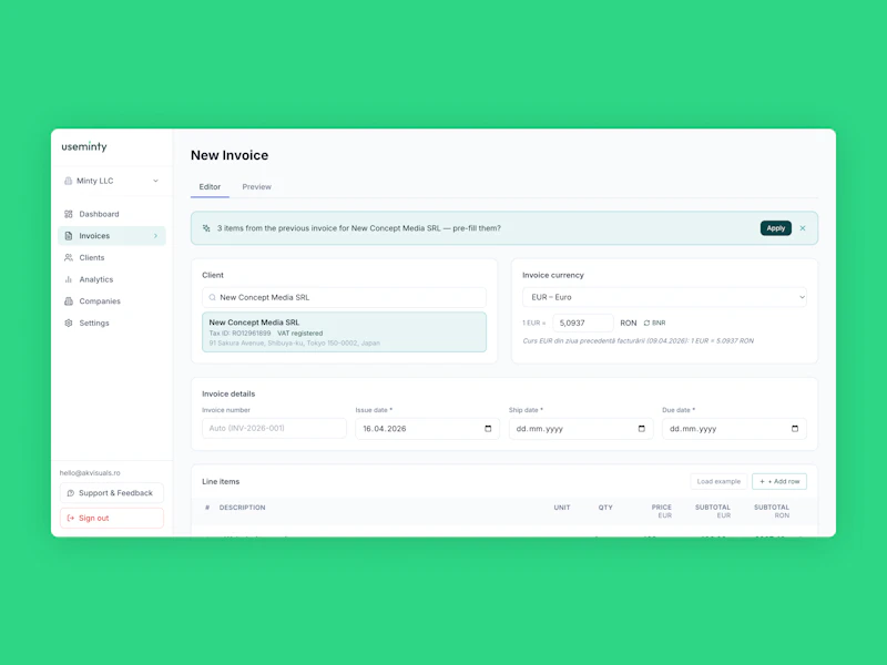 Useminty.app screenshot 1
