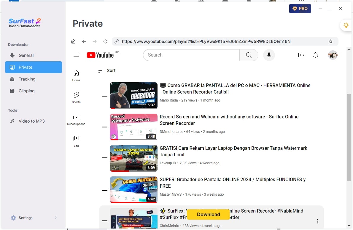 Surfast वीडियो डाउनलोडर v2.0.0 - सभी के लिए सुरक्षित 8k वीडियो डाउनलोडर मीडिया 7