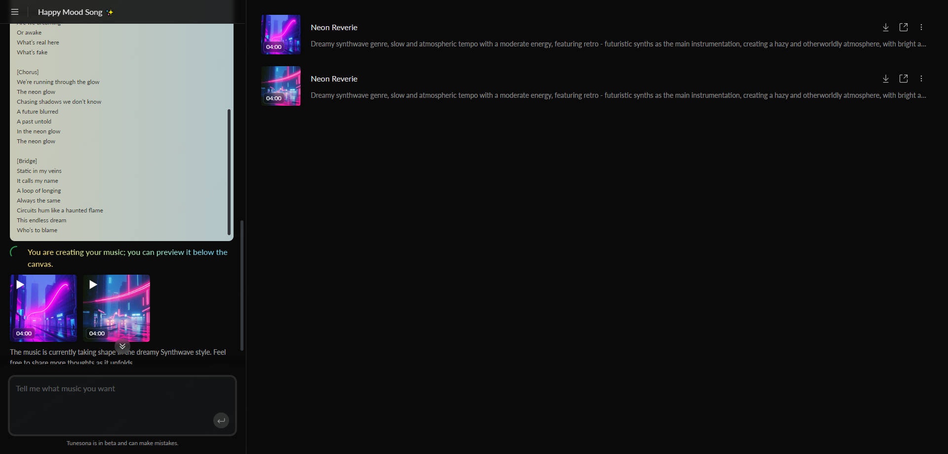 Tunesona AI Music Agent gallery image