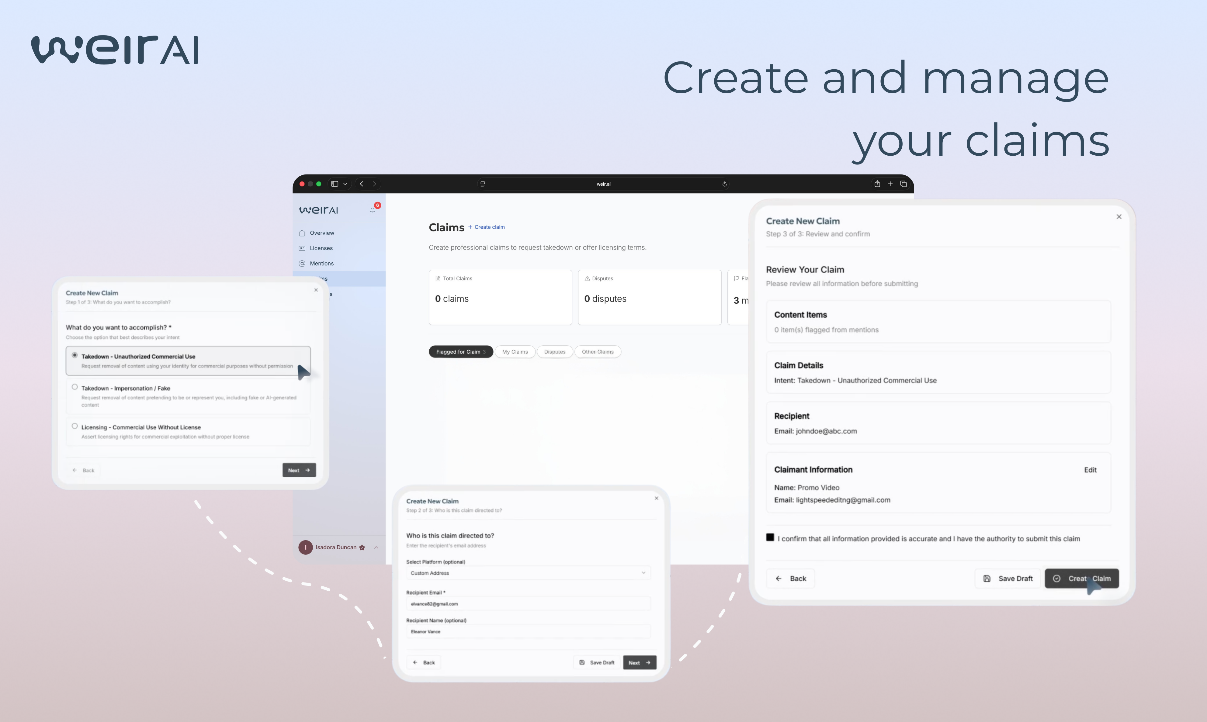 WEIR AI - Screenshot 4 showing product features and functionality