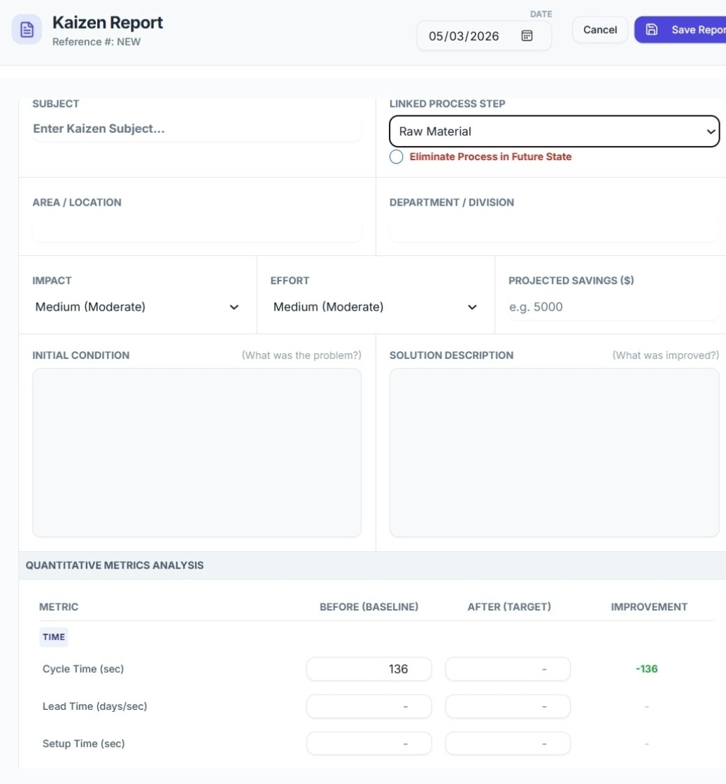 LeanFlow Enterprise - Main product screenshot demonstrating key features and user interface
