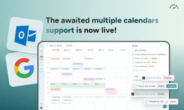 Immagine della funzione di gestione multi-calendario sull&rsquo;app di pianificazione quotidiana AI, che consente agli utenti di visualizzare e organizzare senza sforzo più calendari.