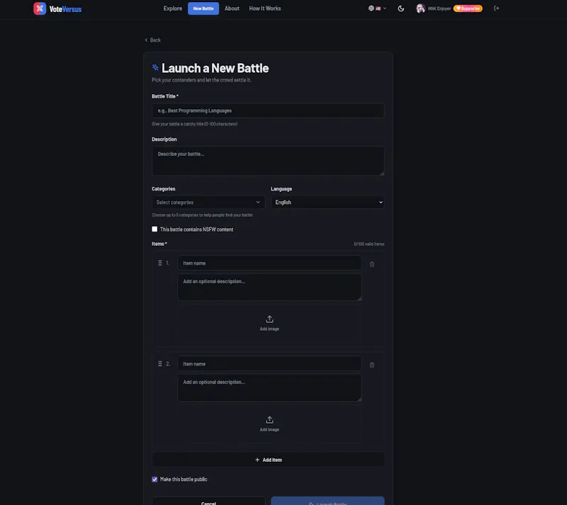 VoteVersus screenshot 1