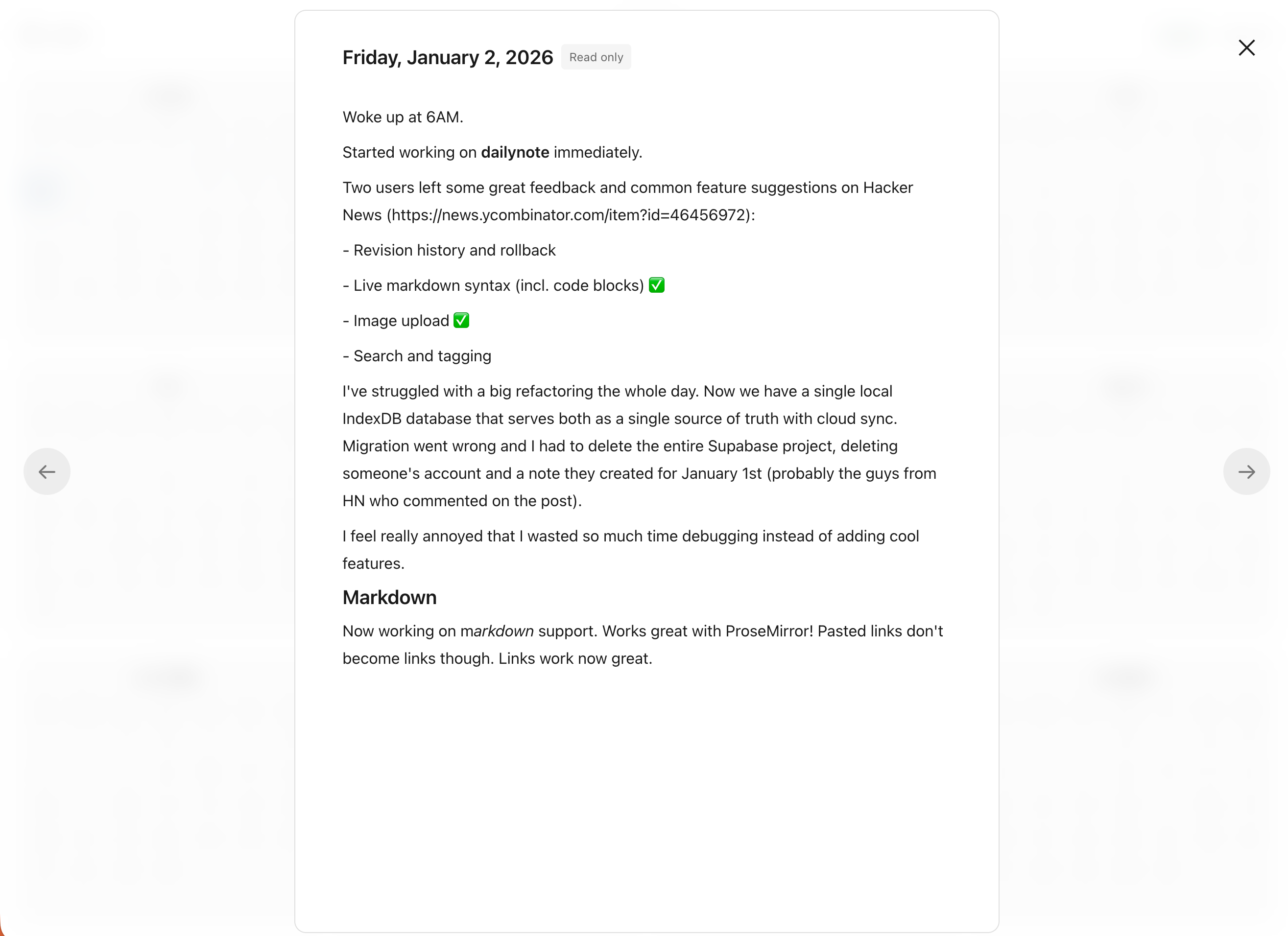 DailyNote - Screenshot 2 showing product features and functionality