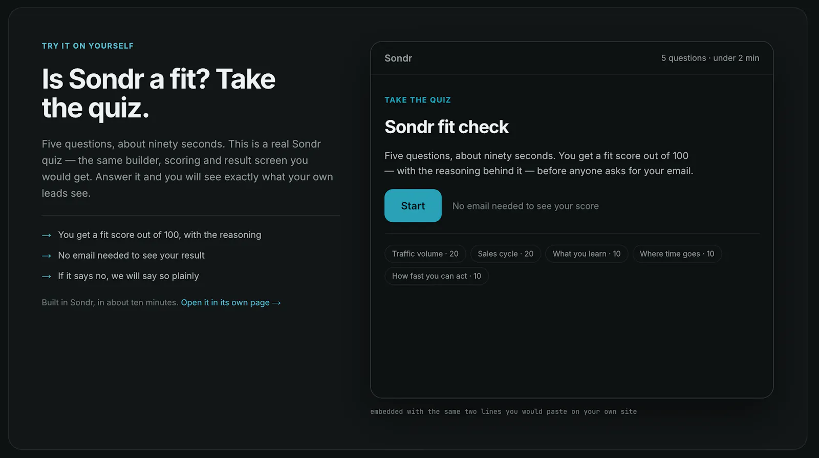Sondr—Turn cold traffic into leads screenshot 3