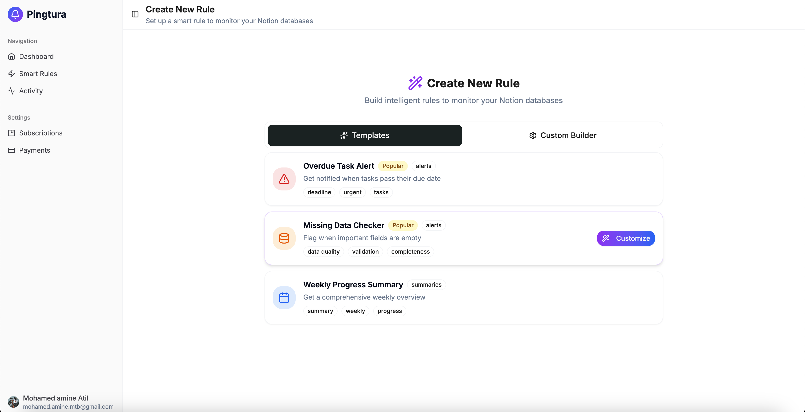 Pingtura - Screenshot 3 showing product features and functionality