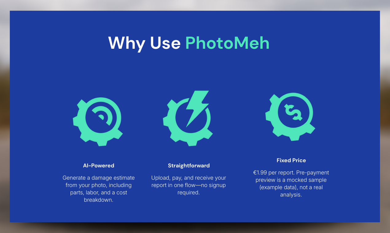 PhotoMeh - Screenshot 2 showing product features and functionality