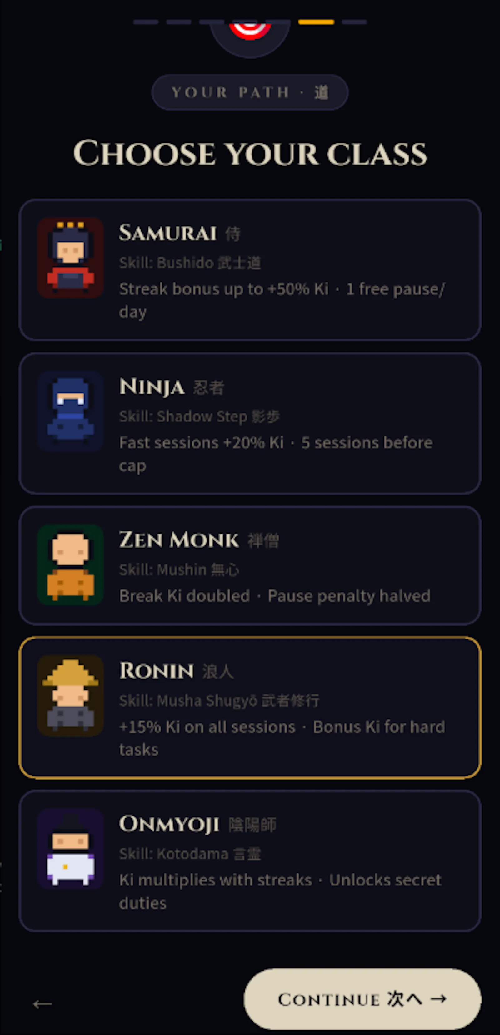 A Pomodoro timer levels up your samurai screenshot 2