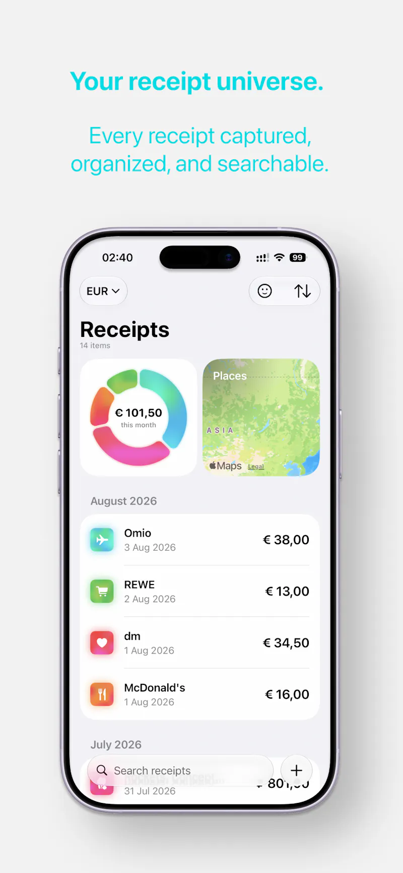 Receipt Universe screenshot 1