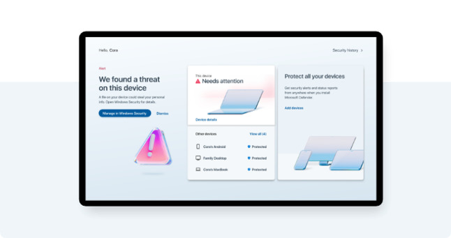 Microsoft Defender - 在線安全性，簡化。 media 3