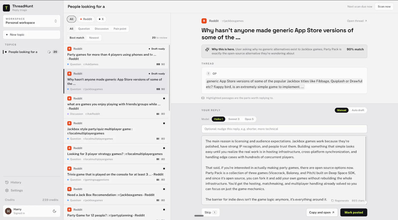 ThreadHunt screenshot 4