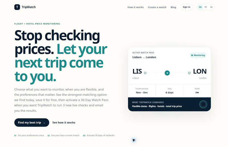 TripWatch screenshot 1
