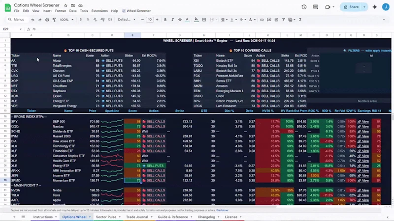 Options Wheel Screener screenshot 1 (video preview)