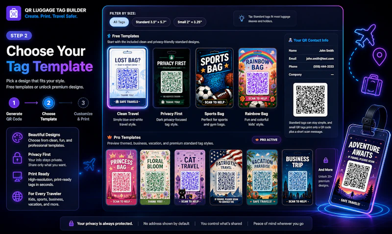 Printable QR Luggage Tag Builder screenshot 3