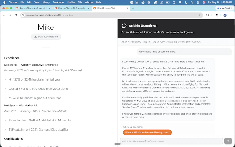 ResumeChat.ai  screenshot 2