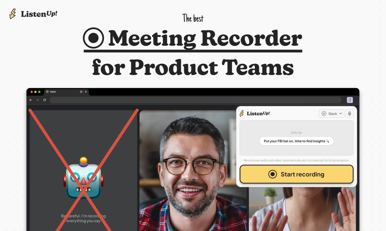 startuptile Meeting recorder for Product teams-AI transcript. No call bots. Works on Zoom Teams & Meet.