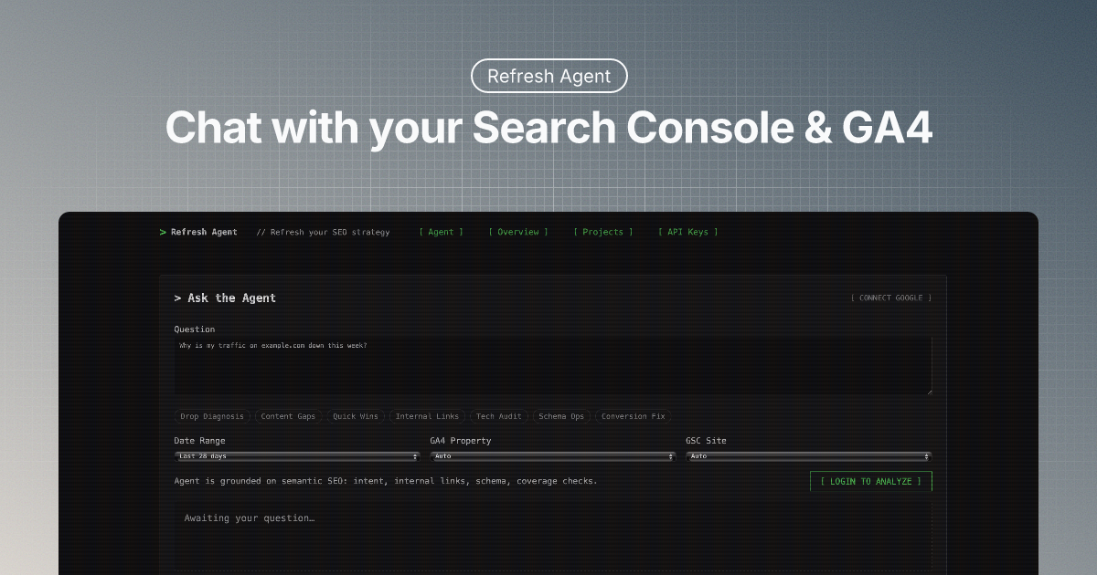 Refresh Agent - Main product screenshot demonstrating key features and user interface