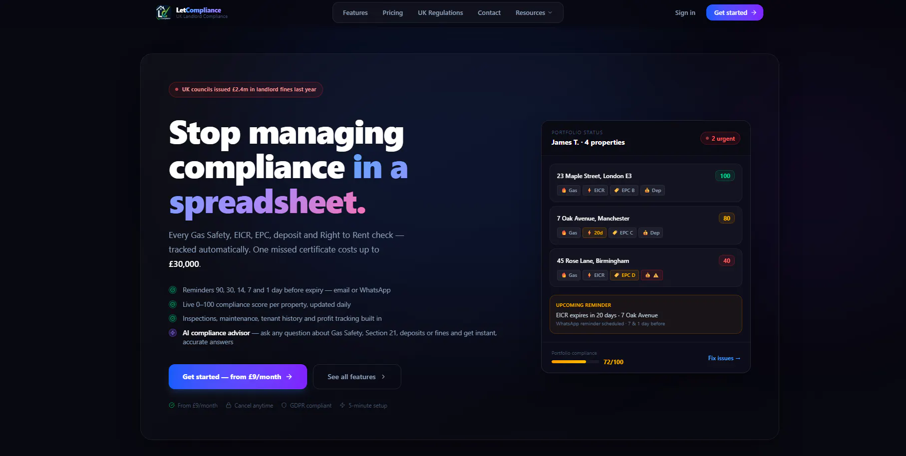LetCompliance AI 제품 배너