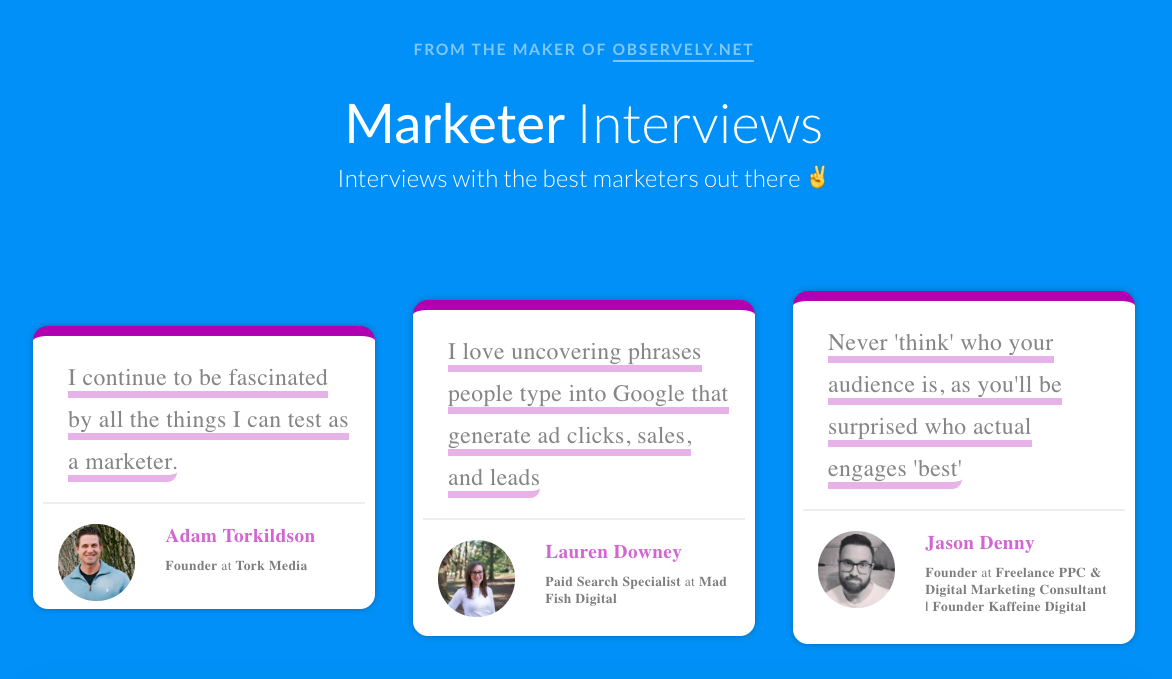 Marketer Interviews gallery image