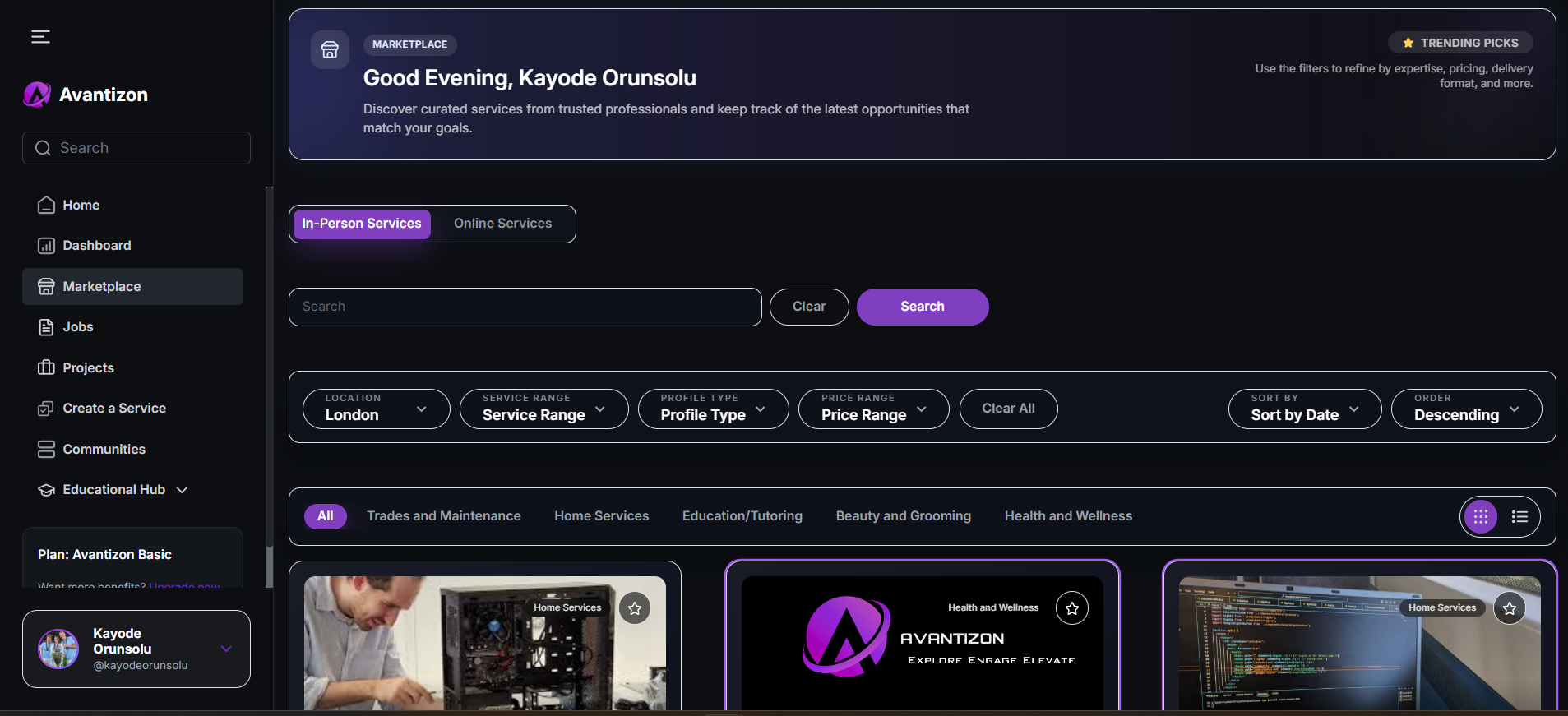 Avantizon (MVP) - Screenshot 2 showing product features and functionality