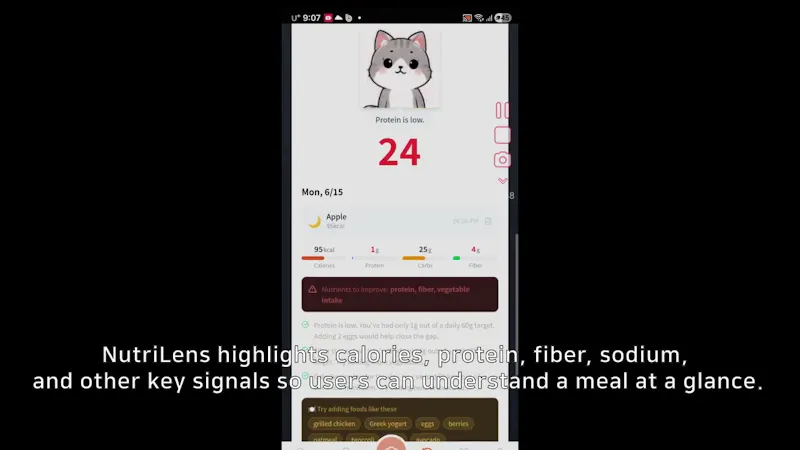 NutriLens on Product Hunt screenshot 1 (video preview)