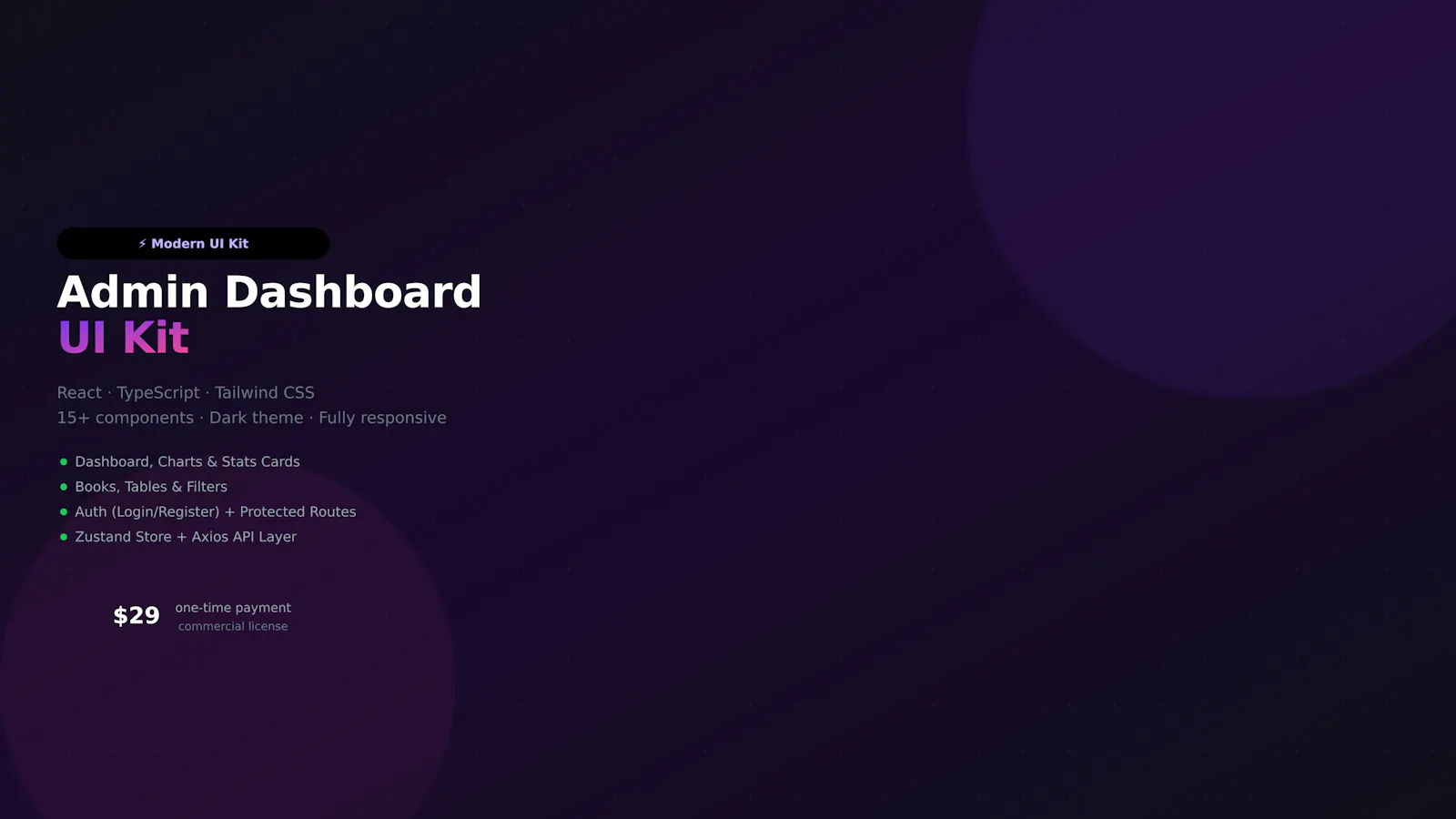 Modern Admin Dashboard UI Kit screenshot 1