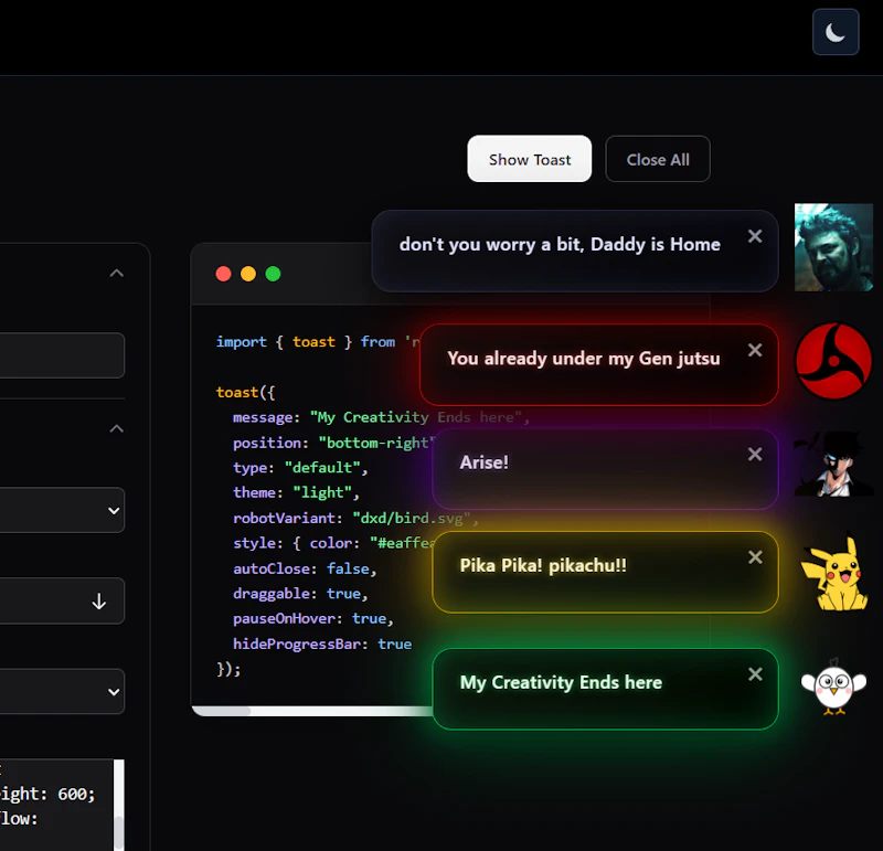 robot-toast screenshot 1