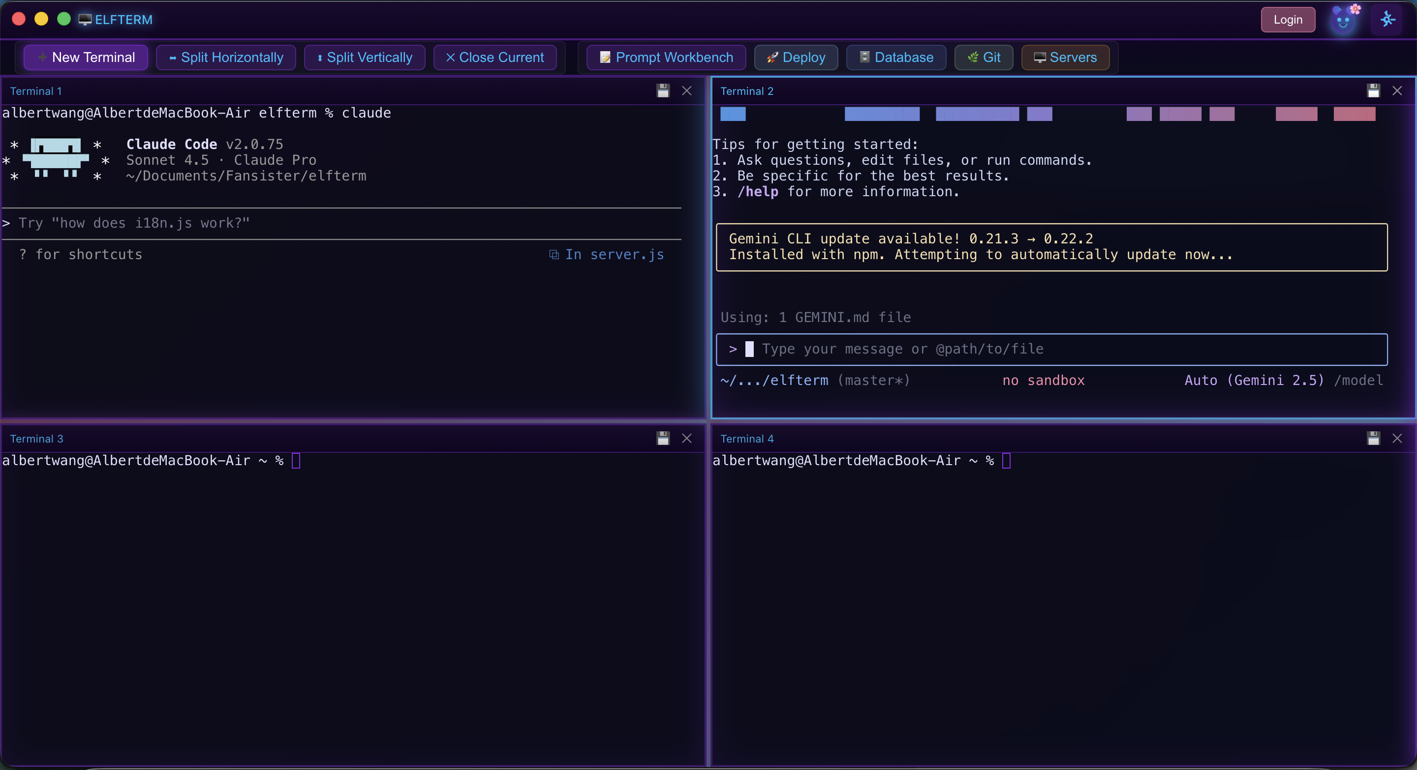 ElfTerm - Main product screenshot demonstrating key features and user interface