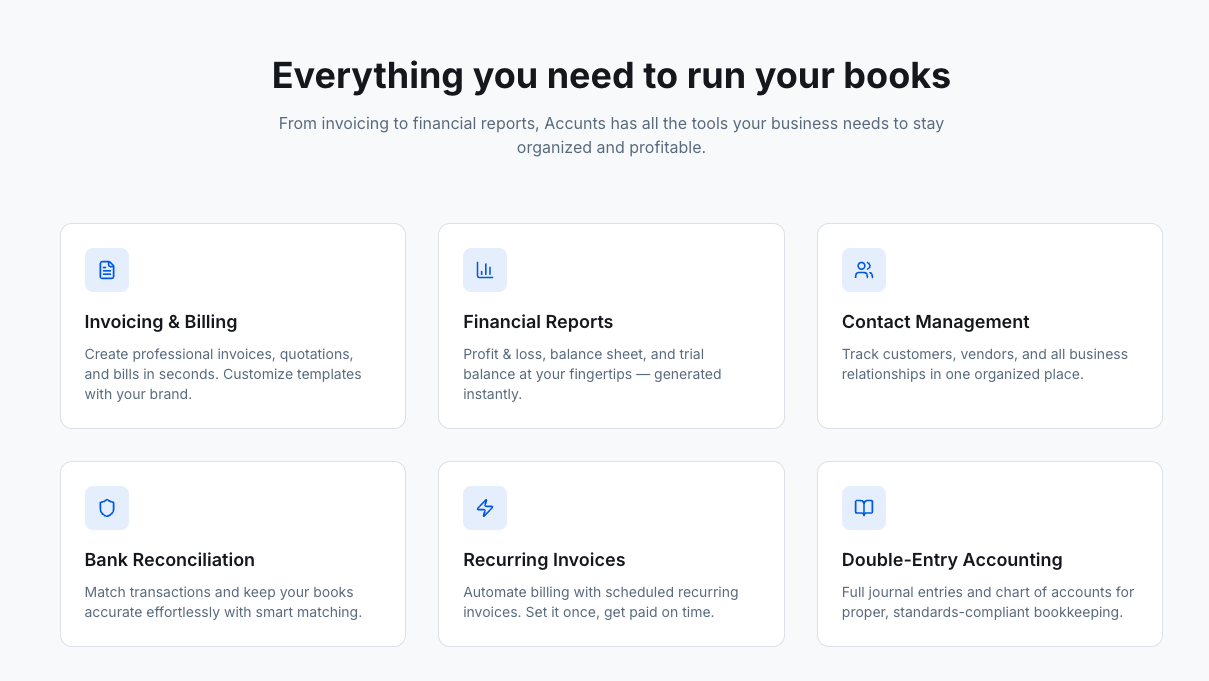 Accunts - Screenshot 3 showing product features and functionality