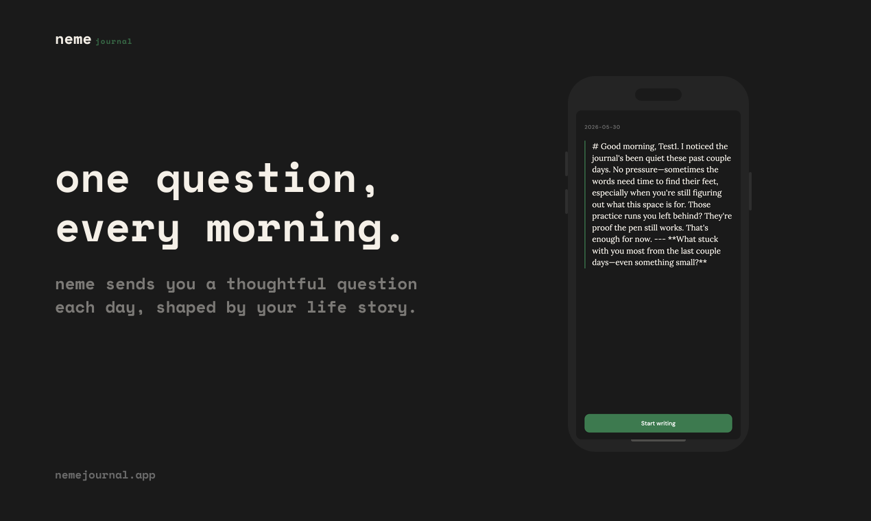 Neme Journal — Your  Slow daily journal gallery image