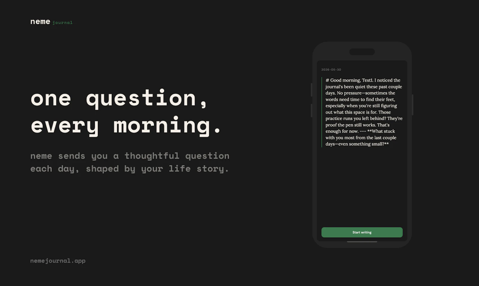 Neme Journal — Your  Slow daily journal screenshot 2