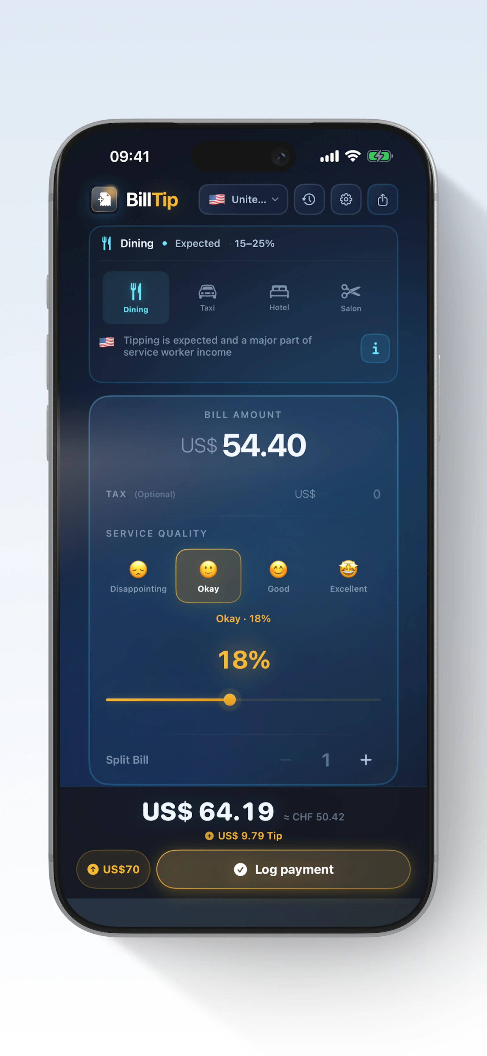 BillTip screenshot 1