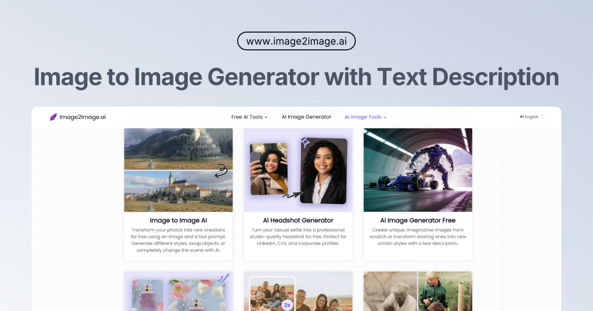 Image to Image AI Generator - Main product screenshot demonstrating key features and user interface