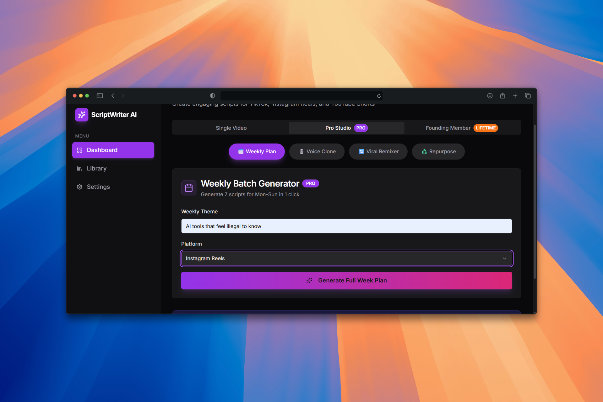 Viral Scriptwritter AI - Screenshot 3 showing product features and functionality