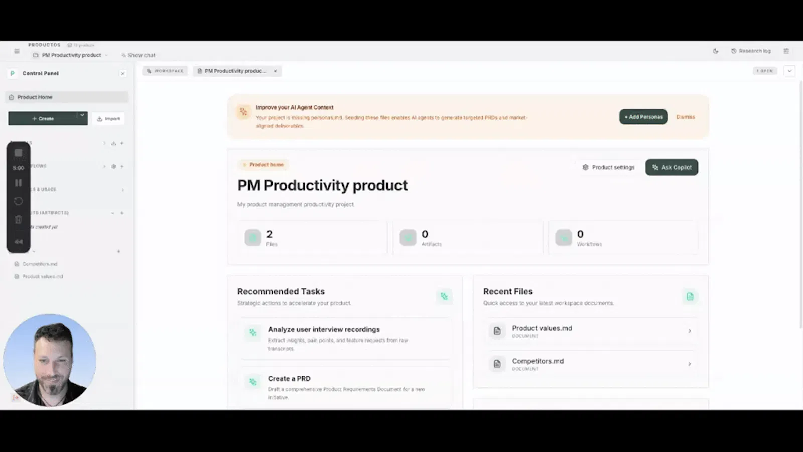 ProductOS screenshot 1 (video preview)