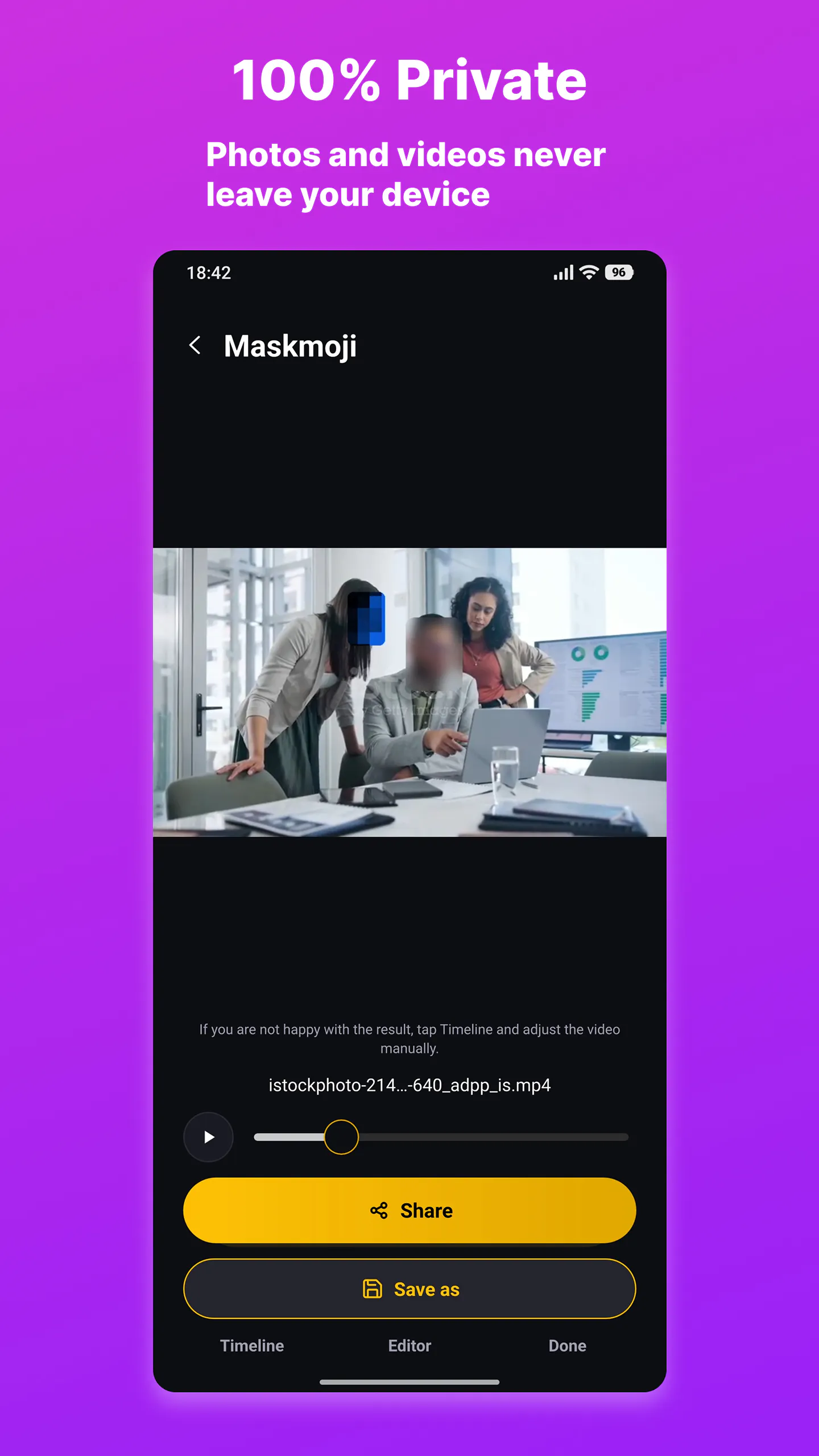 Maskmoji: hide face in video gallery image