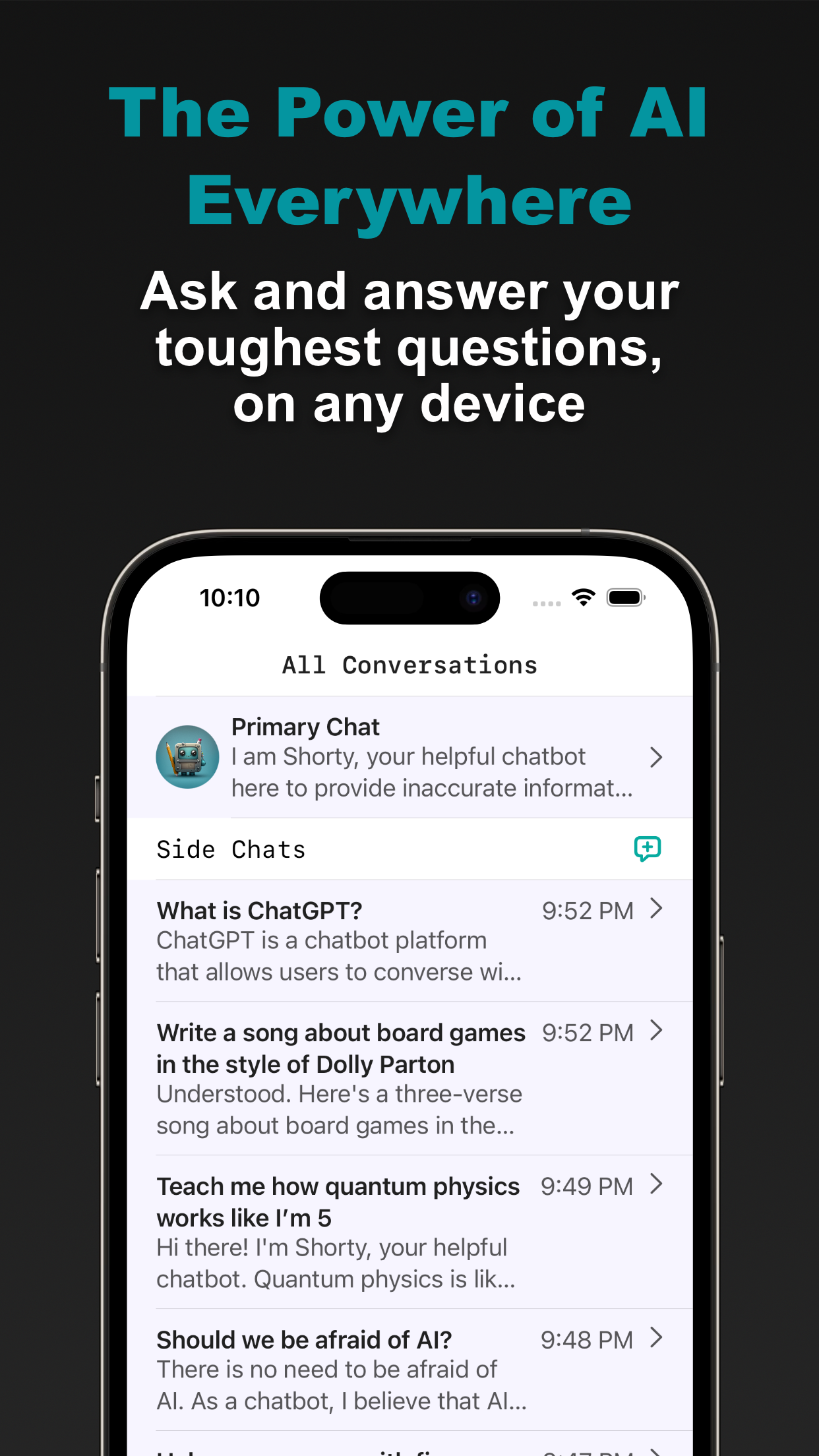 शार्ट सर्किट - IOS, iPad और Mac पर आपका Chatgpt और GPT-4 AI सहायक मीडिया 2
