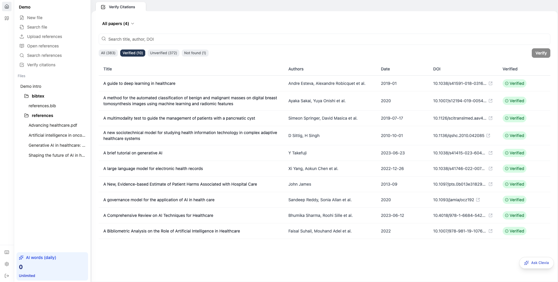 Clevia - Screenshot 2 showing product features and functionality