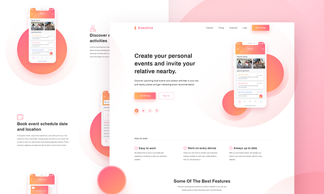 Event App Landing Page Design gallery image