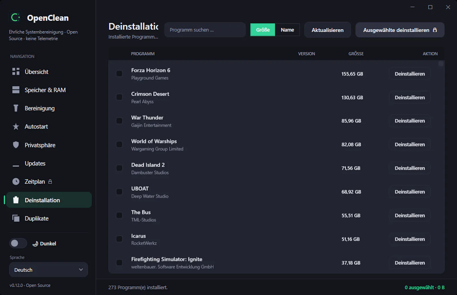 OpenClean screenshot 2