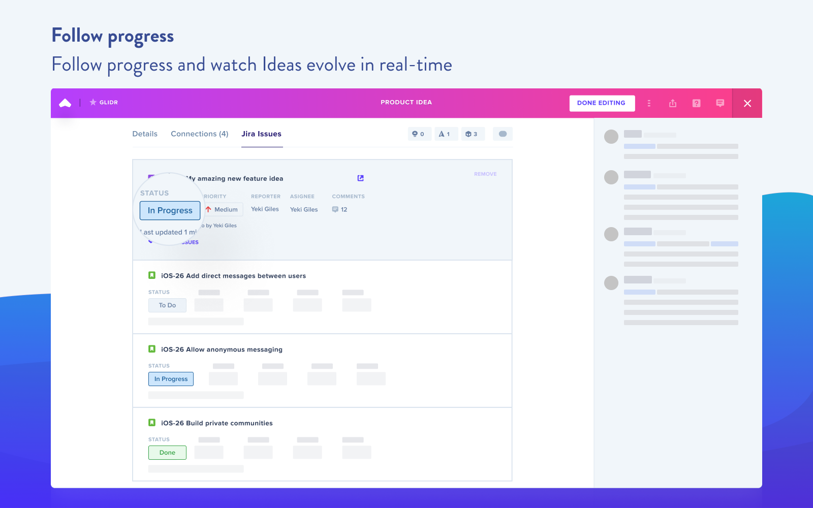 GLIDR <> Jira two-way integration gallery image
