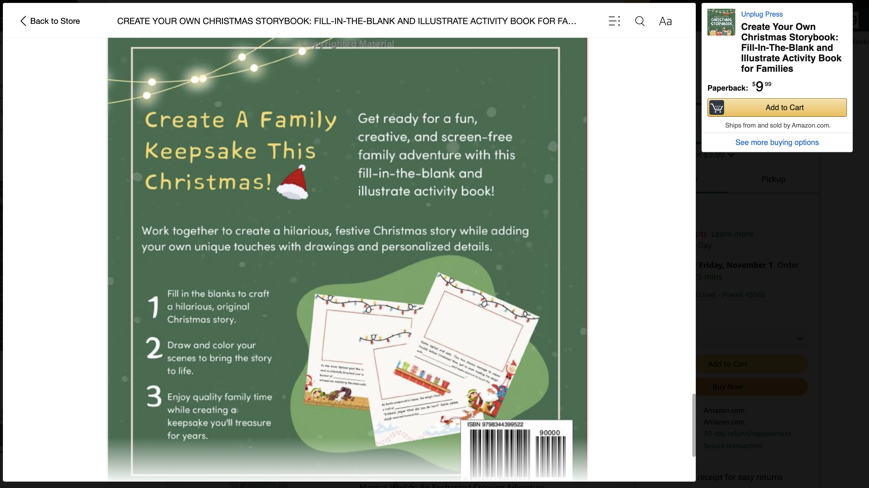 Média Créez votre propre livre de contes de Noël - Remplissez le livre d'activités de remplissage et illustrer les familles 2