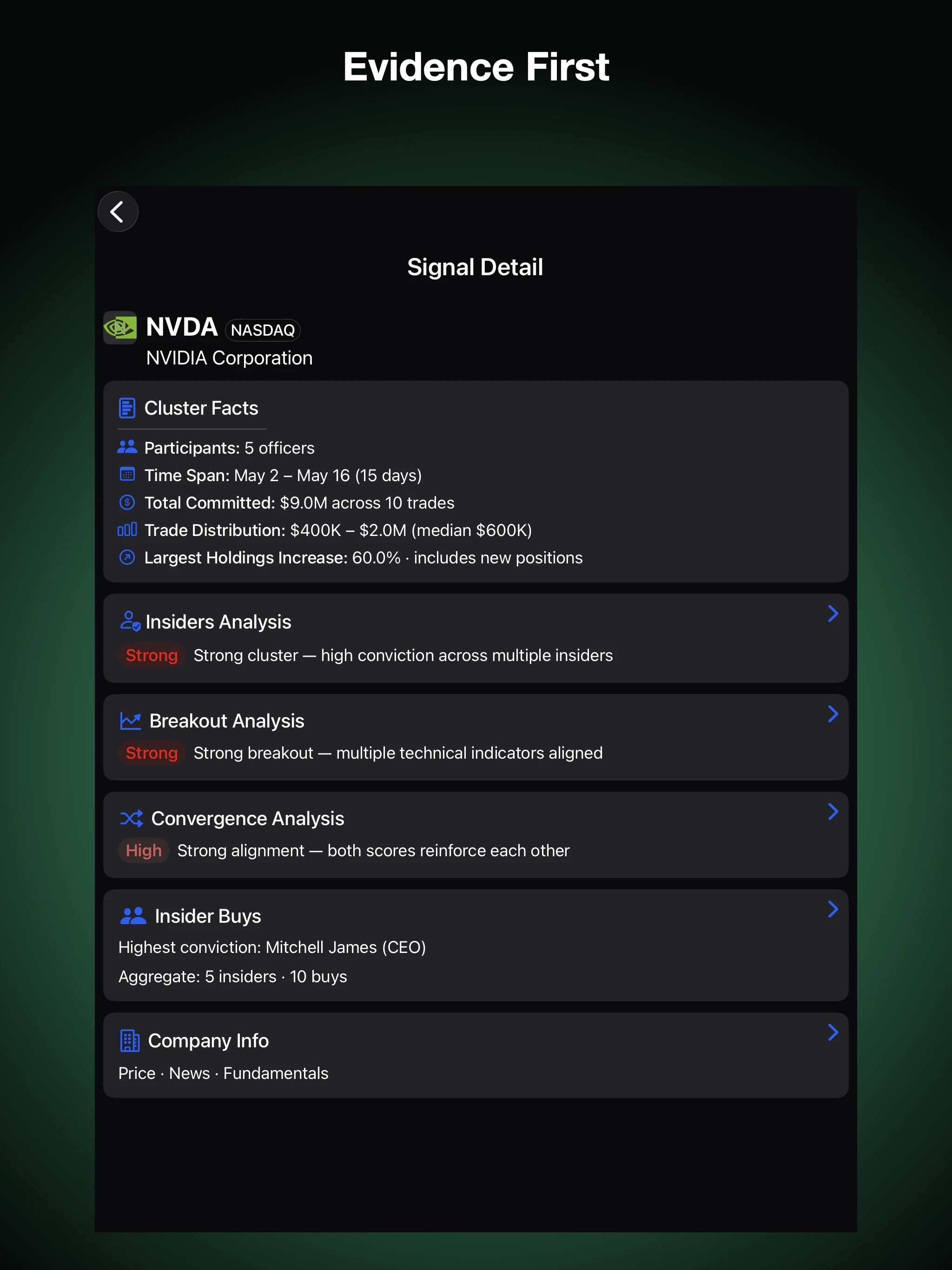 InsiderSignals screenshot 2