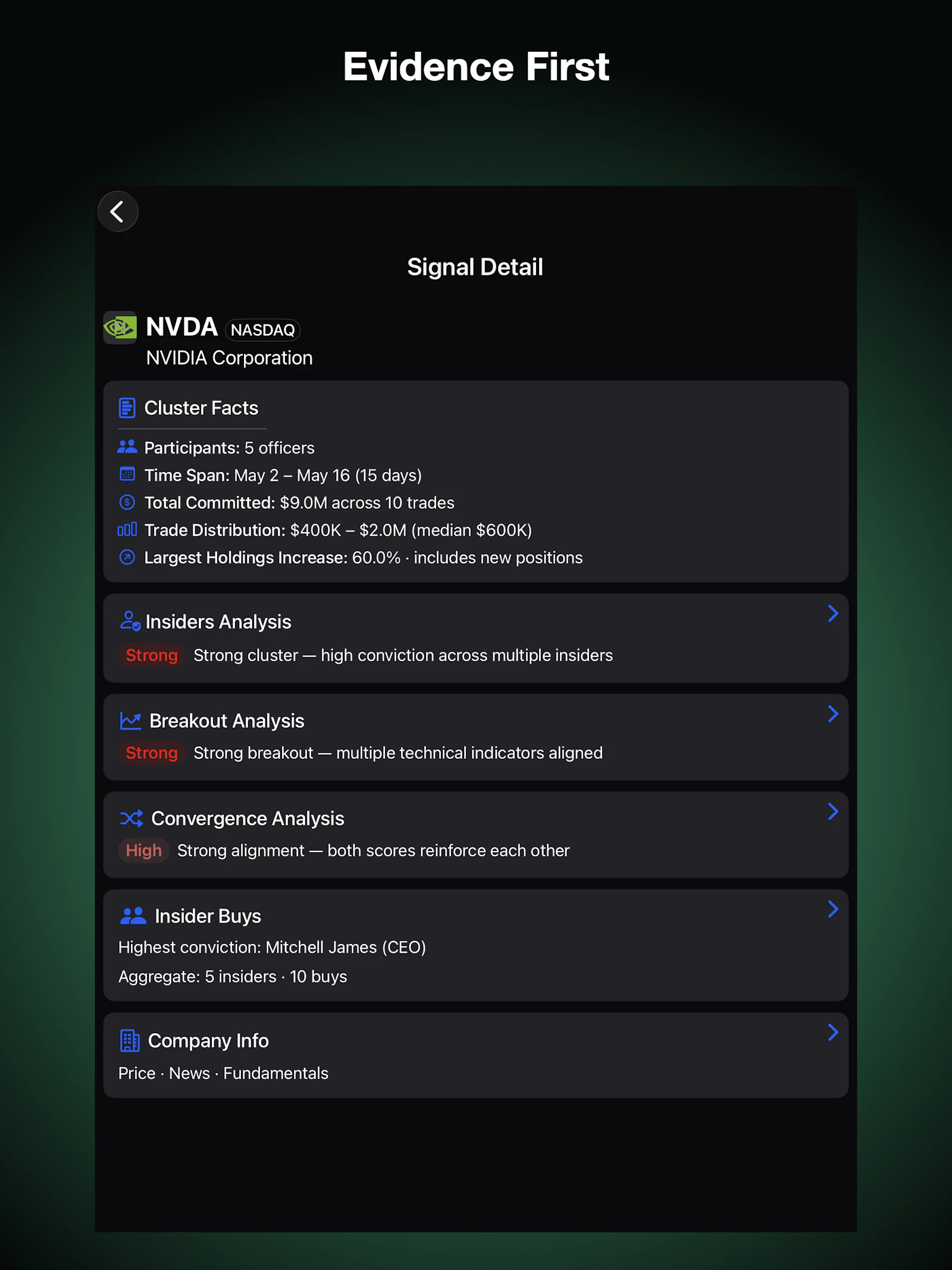 InsiderSignals screenshot 2