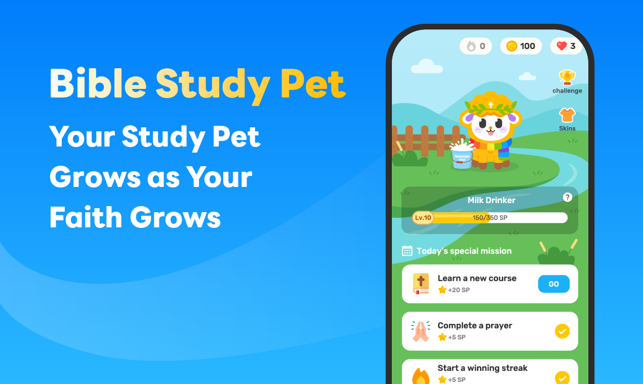 Manna 2.0 - Duolingo für Bibelstudien - jetzt mit einem Studien -Haustier!🐑 Medien 3