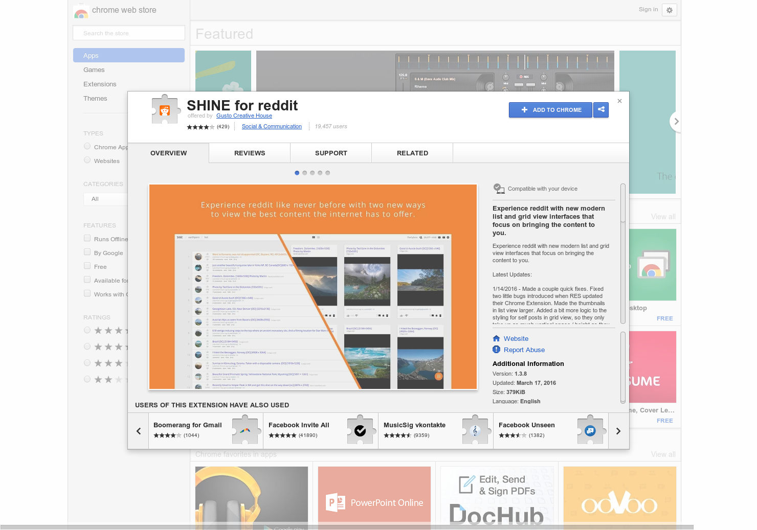 SHINE for reddit gallery image